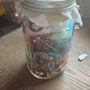 Gold Tone Jewelry Jar